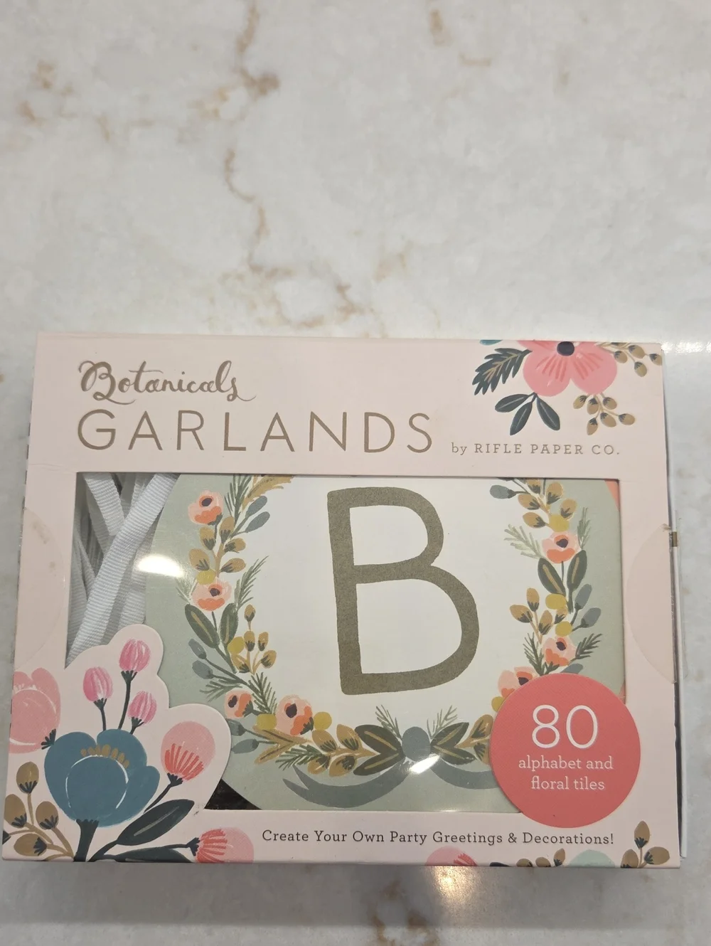 Rifle Paper Co. Botanical Garlands Banner - Pink, Cream, Gold